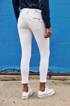 Jean FREEMAN PORTER ALEXA CROPPED White -Promos Femme T-Shirt Magasin freeman 25873 205 10 2