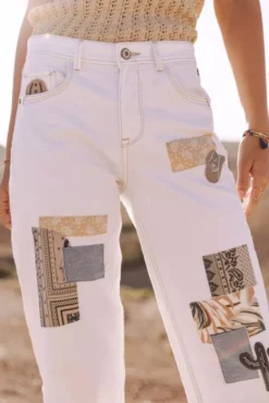 Jean FREEMAN PORTER MAEVA ANADLOUSIA Off White -Promos Femme T-Shirt Magasin freeman 26392 3