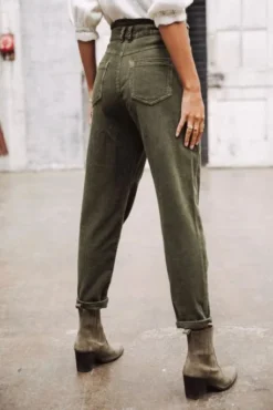 Pantalon FREEMAN PORTER LARA VELUTO Forest -Promos Femme T-Shirt Magasin freeman f25926 f493 forest 2