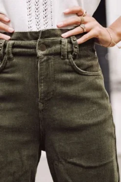 Pantalon FREEMAN PORTER LARA VELUTO Forest -Promos Femme T-Shirt Magasin freeman f25926 f493 forest 4