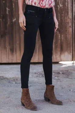 Jean FREEMAN T.PORTER ALEXA CROPPED Black -Promos Femme T-Shirt Magasin freeman porter 23046 1