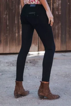 Jean FREEMAN T.PORTER ALEXA CROPPED Black -Promos Femme T-Shirt Magasin freeman porter 23046 2