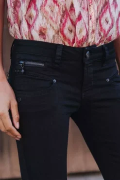 Jean FREEMAN T.PORTER ALEXA CROPPED Black -Promos Femme T-Shirt Magasin freeman porter 23046 4