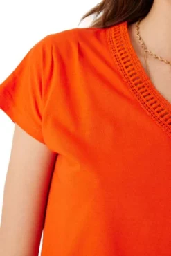 Tee-shirt GARCIA CROCHETÉ Red -Promos Femme T-Shirt Magasin garcia 26346 4