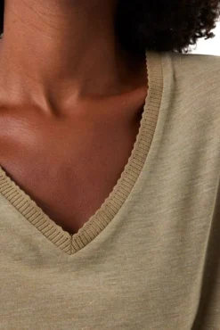 Tee-shirt GARCIA Kaki -Promos Femme T-Shirt Magasin garcia 26522 3