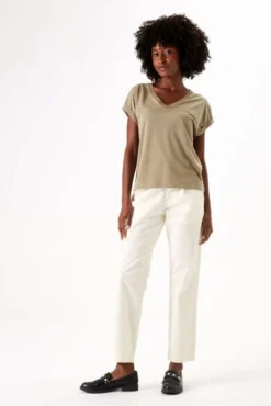 Tee-shirt GARCIA Kaki -Promos Femme T-Shirt Magasin garcia 26522 4