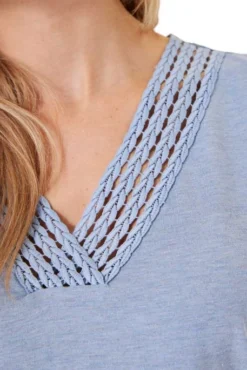 Tee-shirt GARCIA BASIQUE Bleu -Promos Femme T-Shirt Magasin garcia c30006 2613 4