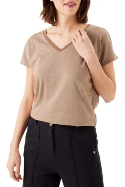 Tee-shirt GARCIA LUREX Brown -Promos Femme T-Shirt Magasin garcia g30004 4167 2