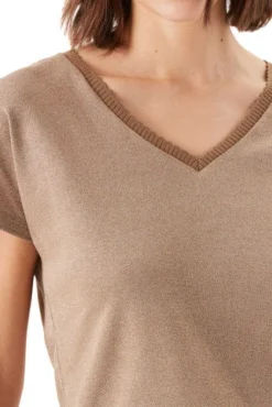 Tee-shirt GARCIA LUREX Brown -Promos Femme T-Shirt Magasin garcia g30004 4167 4