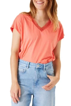 Tee-shirt GARCIA CROCHETÉ Emberglow -Promos Femme T-Shirt Magasin garcia z0010 3252 1