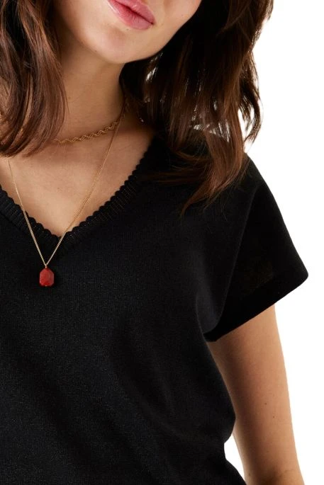 Tee Shirt GARCIA LUREX Black 2 Tee Shirt GARCIA LUREX Black â Image 2