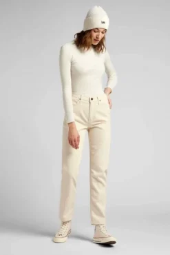 Jeans LEE CAROL Ecru -Promos Femme T-Shirt Magasin l30u qw 49 1