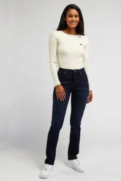 Jean LEE ULTRA LUX COMFORT STRAIGHT Dark And Hazy -Promos Femme T-Shirt Magasin lee 112343289 1