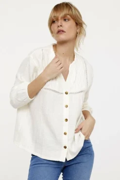 Blouse LEE COOPER DIGNY Ivory -Promos Femme T-Shirt Magasin lee cooper digny s441 ivory 1