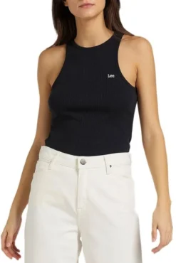 Débardeur LEE RIBBED TANK Black -Promos Femme T-Shirt Magasin lee l44q ux 01 2