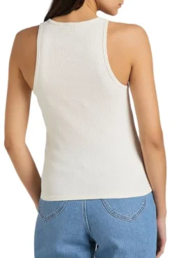 Débardeur LEE RIBBED TANK Ecru -Promos Femme T-Shirt Magasin lee l44q ux nq 3