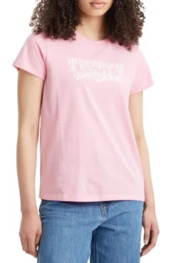 Levis Tee Shirt LEVI'S® LOGO TEE Zebra Pink -Promos Femme T-Shirt Magasin levis 17369 19 39 2