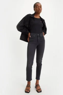 Levis Jean LEVI'S® 724™ STRAIGHT Black Worn In -Promos Femme T-Shirt Magasin levis 18883 01 99 1