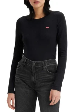 Levis Tee-shirt LEVI'S® BABY TEE CAVIAR -Promos Femme T-Shirt Magasin levis 69555 00 14 2