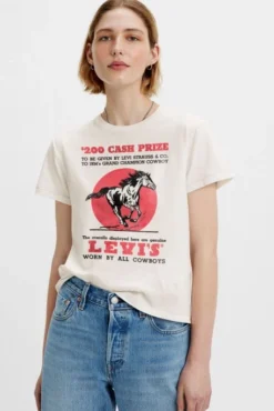 Levis Tee Shirt LEVI'S® GRAPHIQUE CLASSIQUE Cash Egret -Promos Femme T-Shirt Magasin levis a2226 00 80 1