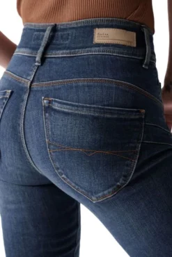 Jean SALSA SECRET PUSH IN SLIM Blue Délavé -Promos Femme T-Shirt Magasin salsa 126624 8504 5