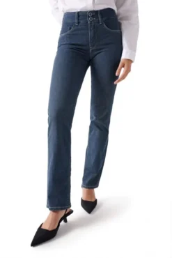 Jean SALSA SECRET PUSH IN STRAIGHT Green Cast -Promos Femme T-Shirt Magasin salsa 21006850 856 2