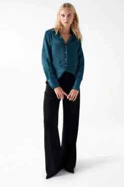 Chemisier SALSA SATIN Sapin -Promos Femme T-Shirt Magasin salsa 21007119 532 4