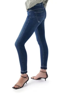 Jean SALSA FAITH PUSH IN CROPPED SLIM Blue Indigo -Promos Femme T-Shirt Magasin salsa 26262 3