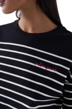 Tee-shirt SALSA Noir Raye Blanc -Promos Femme T-Shirt Magasin salsa 26797 3
