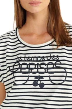 LE TEMPS DES CERISES Tee Shirt TEMPS DES CERISES SAILOR Blue -Promos Femme T-Shirt Magasin tdc 23173 3