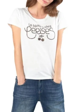 LE TEMPS DES CERISES Tee Shirt TEMPS DES CERISES CAROLE Ice Cream -Promos Femme T-Shirt Magasin tdc 25863 1