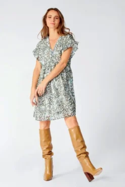 Robe LE TEMPS DES CERISES Blue Leo -Promos Femme T-Shirt Magasin tdc felite 3665 1