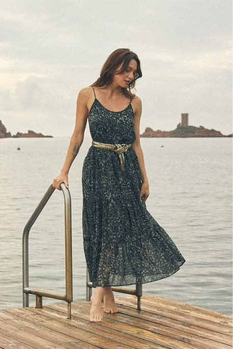 Robe LE TEMPS DES CERISES LISAKA Kaki 2 Robe LE TEMPS DES CERISES LISAKA Kaki – Image 2