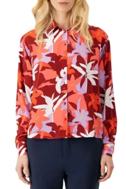 Chemise TEDDY SMITH LARA Red Contrast -Promos Femme T-Shirt Magasin teddy 32716470 745g1 1