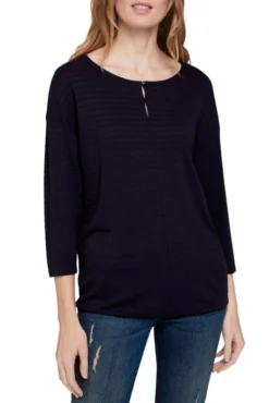 Tee Shirt TOM TAILOR RAYE Marine -Promos Femme T-Shirt Magasin tom tailor 22066 1