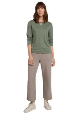 Tee Shirt TOM TAILOR NOEUD Olive -Promos Femme T-Shirt Magasin tom tailor 22216 3