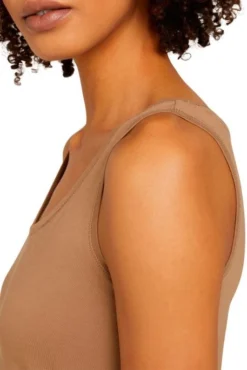 Débardeur TOM TAILOR Dark Sepia -Promos Femme T-Shirt Magasin tom tailor 22864 4