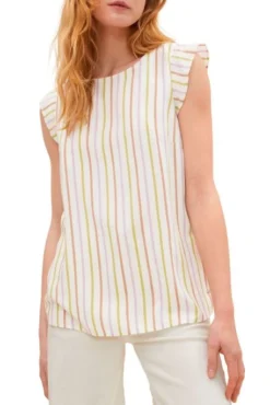 Tee Shirt TOM TAILOR Vertical Stripe -Promos Femme T-Shirt Magasin tom tailor 22919 1