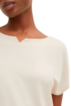 Tee-shirt TOM TAILOR Light Cashew Beige -Promos Femme T-Shirt Magasin tom tailor 22920 3