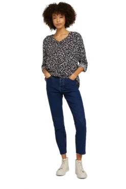 Chemisier TOM TAILOR DOTTED DESIGN NAVY -Promos Femme T-Shirt Magasin tt 22659 3
