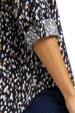 Chemisier TOM TAILOR DOTTED DESIGN NAVY -Promos Femme T-Shirt Magasin tt 22659 4