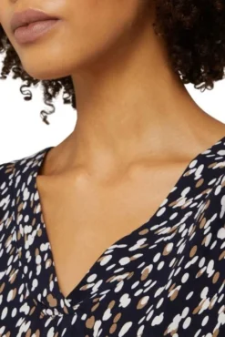 Chemisier TOM TAILOR DOTTED DESIGN NAVY -Promos Femme T-Shirt Magasin tt 22659 5