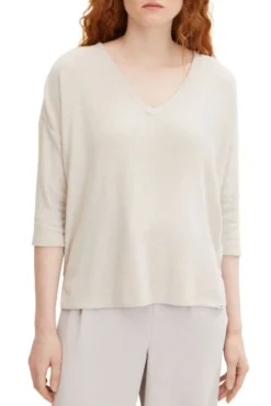 Tee Shirt TOM TAILOR V-NECK Cloud Grey