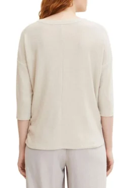 Tee Shirt TOM TAILOR V-NECK Cloud Grey -Promos Femme T-Shirt Magasin tt 24373 2