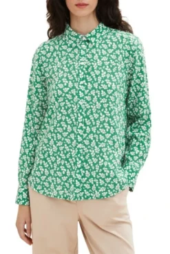 Chemise TOM TAILOR Green -Promos Femme T-Shirt Magasin tt 24397 1