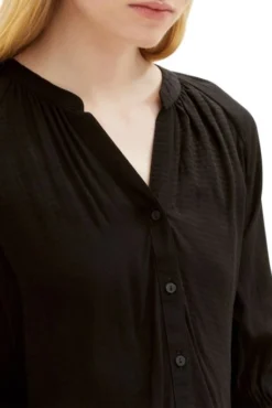 Chemisier TOM TAILOR Black -Promos Femme T-Shirt Magasin tt 24694 4