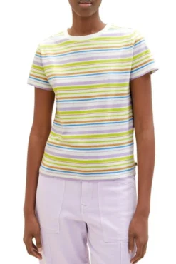 Tee Shirt TOM TAILOR RAYE Multicolor 7 Tee Shirt TOM TAILOR RAYE Multicolor -Promos Femme T-Shirt Magasin tt 24701 1
