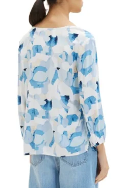 Chemisier TOM TAILOR Blue -Promos Femme T-Shirt Magasin tt 24823 2