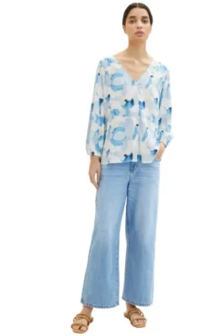 Chemisier TOM TAILOR Blue -Promos Femme T-Shirt Magasin tt 24823 3