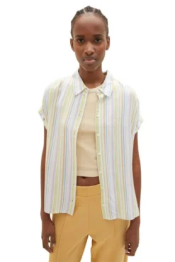 Chemise TOM TAILOR RAYE Multicolor -Promos Femme T-Shirt Magasin tt 24824 3